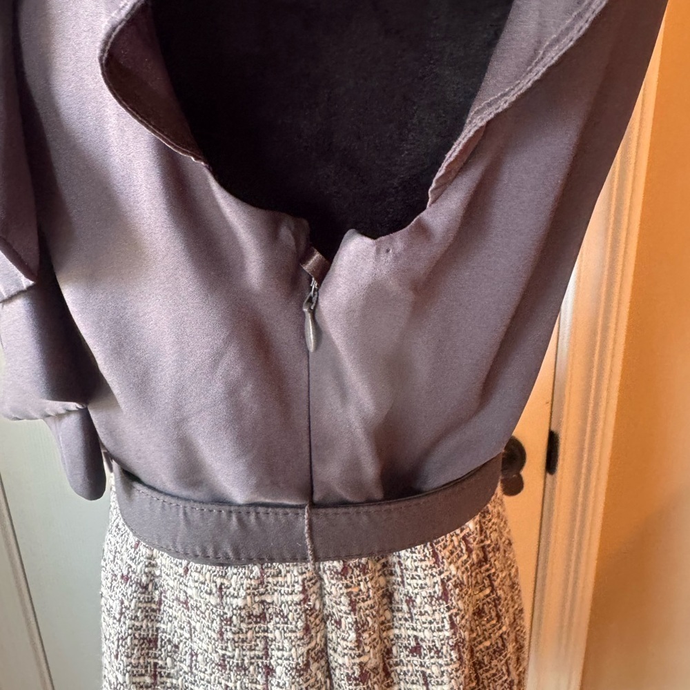 Merona Elegant Brown and Cream Tweed Women's dress Size 12 - Picture 6 of 10